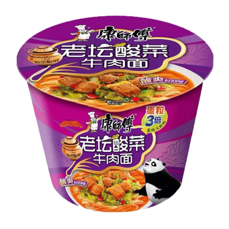Лапша быстрого приготовления KangShiFu вкус квашеной капусты и говядины 112 гр (12шт в упак)