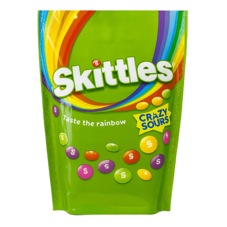 Драже Skittles Crazy Sours (Скитлс Кислые Фрукты) 136г (15шт в уп) Индонезия