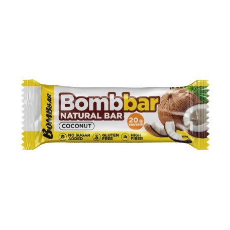 Батончик неглазированный BOMBBAR - Кокос 60гр (20шт в уп)