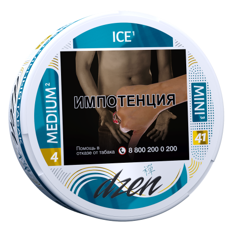 Жевательный табак DZEN Medium Mini - Ice 9гр 41 пауч      НОВИНКА 07 2026