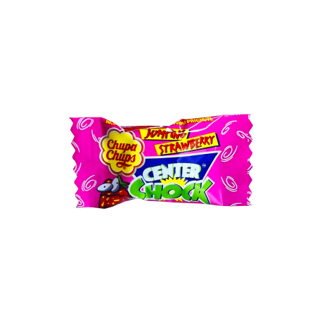 Chupa chups Center Shock Strawberry (Жев.резинка Шок Клубника) 4гр (100шт в уп) Турция