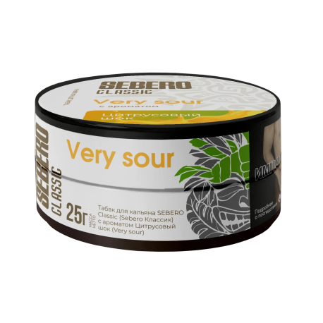 Табак для кальяна SEBERO Classic - Very sour (Цитрусовый шок)  25 гр     НОВИНКА 07 2026