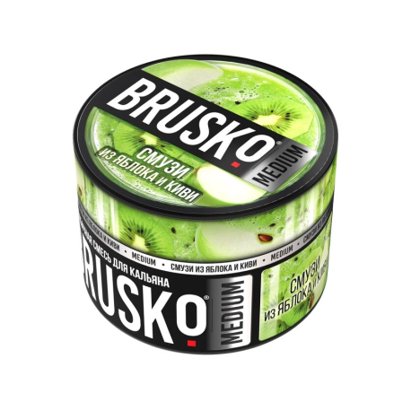 Бестабачная безникотиновая смесь для кальяна BRUSKO - Киви с яблоком 50 гр Medium (М) НОВИНКА 05 25