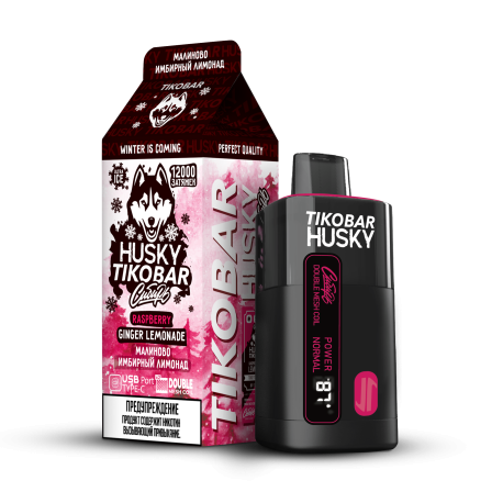 Одноразовая ЭС TIKOBAR HUSKY Сибирь 12.000 - Rasp ginger lemonade (Малиново-имбирный лимонад) (м)