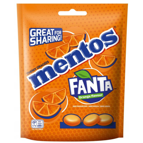 Конфеты Mentos Fanta (Фанта Жевательные драже) 160гр (7шт в уп) Польша