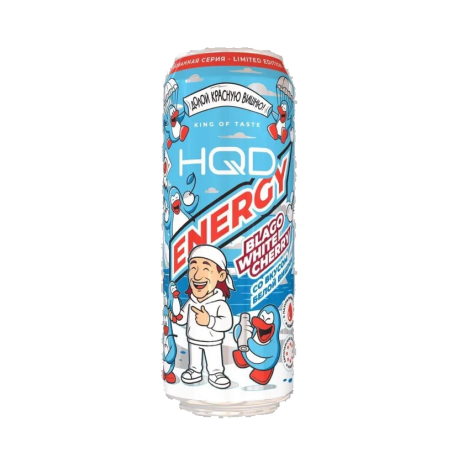 Энергетический напиток HQD Energy NEW - BLAGO WHITE CHERRY (БЕЛАЯ ВИШНЯ) 450 мл (12 шт в упак)